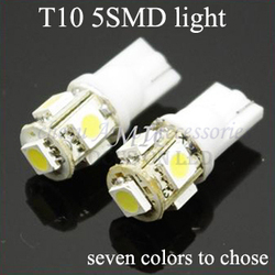 Car Bulbs 194 T10 5050 5 SMD Auto LED Lights bulbs clearance light W5W seven colors to chose in free shipping(China (Mainland))