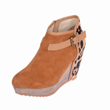 free shipping  fashion boots leopard print patchwork women’s shoes 39905