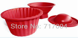 BIG TOP GIANT CUPCAKE SILICONE MOULD BAKE TRAYS BIRTHDAY CUP CAKE MUFFIN silicone bakeware 3pcs free shipping(China (Mainland))