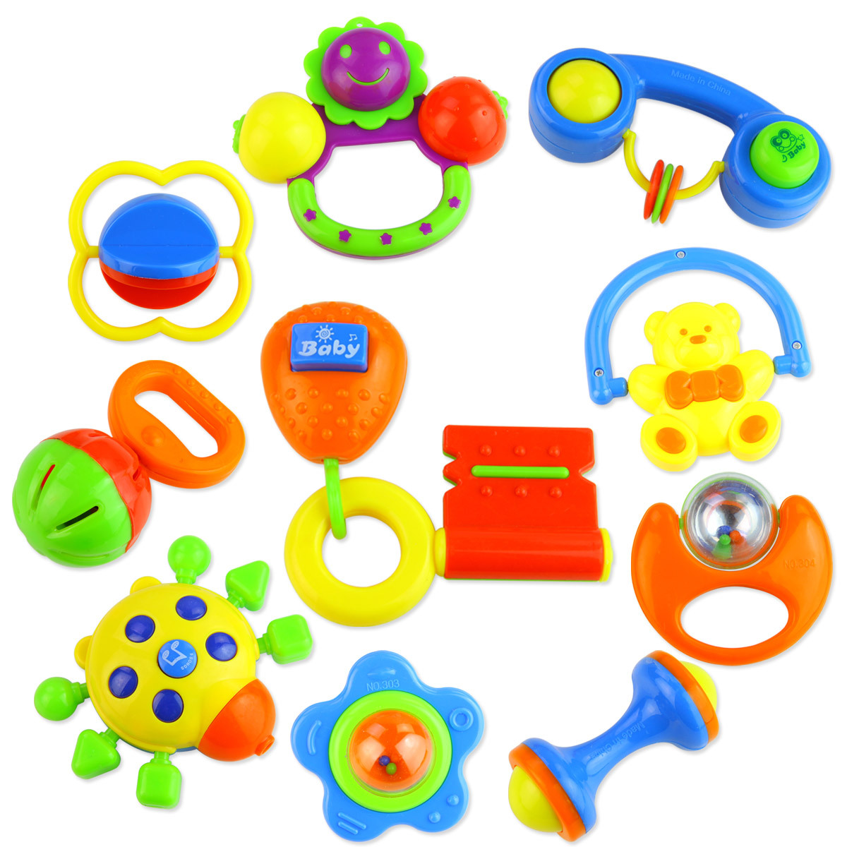 baby toy rattles, baby combination set gift box newborn toy