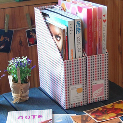 (Min order is $10) Small diy book magazine file sorting box desktop paper storage box bookshelf c266(China (Mainland))