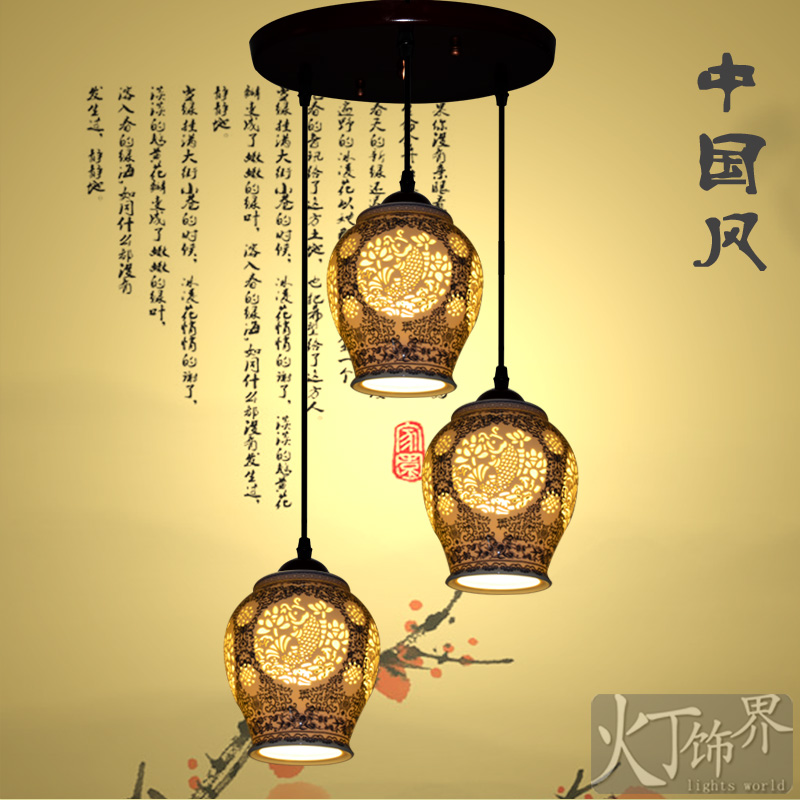 DHL free shipping Ceramic lamp chinese style lamps bar pendant light lighting(China (Mainland))