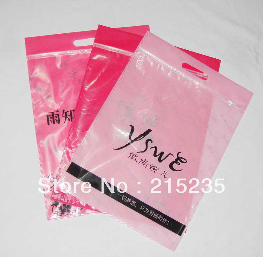 Red color non woven fabric bag with pvc material(China (Mainland))