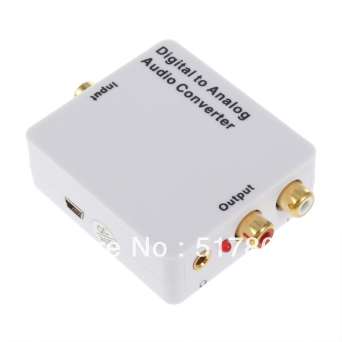 New arrival Digital SPDIF Optical Coaxial Toslink to Analog RCA L/R Audio Converter Adapter Free Shipping