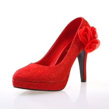 Wedding shoes red wedding shoes bridal shoes high-heeled red shoes wedding shoes gold