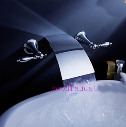 Brass Bathroom Faucets on Brass Chrome Finish Led Light Color Changing Bathroom Sink Faucet