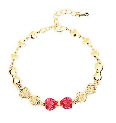 18K Gold Plated Crystal Bracelet Made with Austria elements Jewelry Free Shipping(China (Mainland))