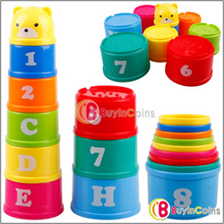 New Baby Children Kids Educational Toy Figures Letters Folding Cup Pagoda Gift [25293|01|01](China (Mainland))