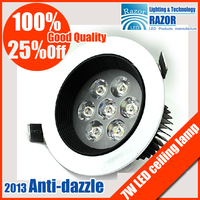 DHL free shipping CE Popular anti-dazzle 7W Epistar led ceiling lamp,AC85-265V led downlight ,700LM,2013 new.