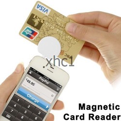 White Free Shipping 3.5mm Headphone Jack Mini Magnetic Mobile Credit Card Reader Works for Smart Mobile phone(China (Mainland))