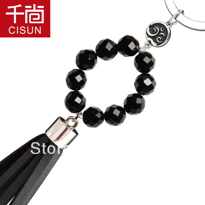 - black tea red - natural crystal car keychain net(China (Mainland))