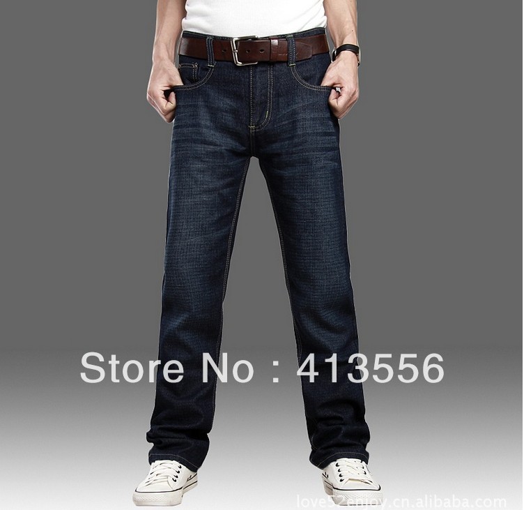 free shipping 2013 new fashion Spring Mens Slim Fit Straight Jeans waist denim trousers p582 ow(China (Mainland))