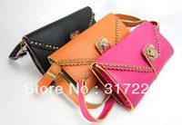 New Fashion Woman PU Leather Summer Flower Buckle Clutch Evening Party Handbag BB030