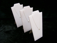 3pcs/Lot Neck Easel White Leather Necklace Pendant Holder Jewelry Display Stand, Free shipping