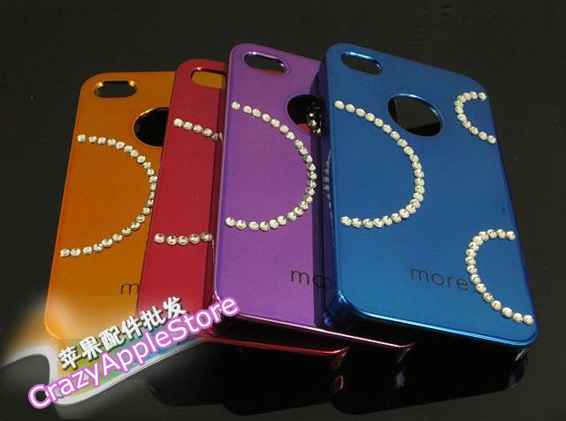 10pcs,wholesale More-Thing Noel Lumina Diamond Crystal Bling Metal Hard Case Cover for iPhone 5 5g ,Free Shipping(China (Mainland))