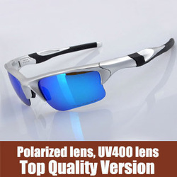 dropshipping jogging polaroid Half Jacket glasses men polarized blue lens polyurethane resin bike glasses cycling sunglasses(China (Mainland))