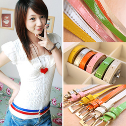 Min.order is 10$!! Min.order $10 wholesale 79418 thin all-match belt candy color strap super bright japanned leather belt(China (Mainland))