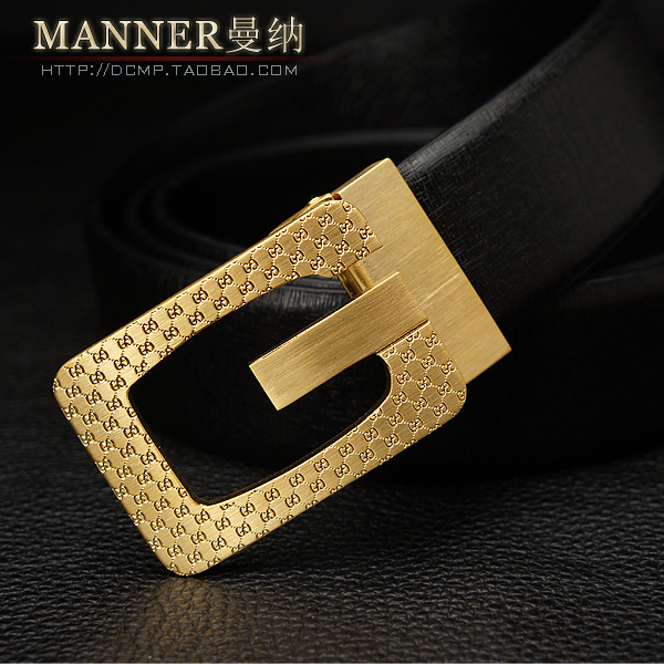 Quality flower pure copper strap genuine leather cowhide male quality belt ultimate luxury(China (Mainland))