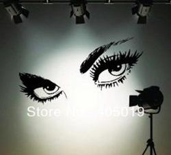 24*45" Sexy Eyes Wall Sticker 60*115cm Quality PVC Removable Audrey Hepburn Car Home Decor Paper Waterproof Mural Art Free Ship(China (Mainland))