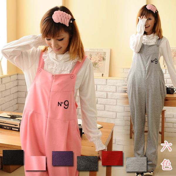 Hot-selling mk1004 bib pants maternity clothing multicolour double faced knitted cotton n9 spaghetti strap pants(China (Mainland))