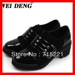 2013 free shipping big size british style comfortable slingback heel shoes genuine leather footwear(China (Mainland))
