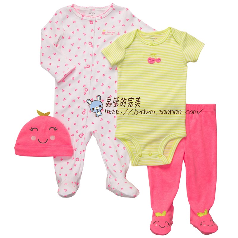 Ca ters baby clothes long-sleeve 100% cotton romper bodysuit pants hat children's clothing(China (Mainland))