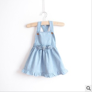 Girls Mini Dresses Summer 2013 Casual Dresses Kids Denim Clothes Free 