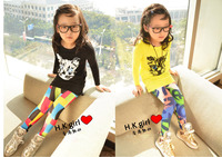 2013 Spring fashion girls T-shirt printed elvis high elastic cotton long render Moq:2pcs freeshipping