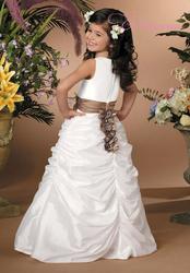 Free Shipping A Line Jewel Floor Length Taffeta/ Satin Flower Girl Dress Style ebay prom dresses(China (Mainland))