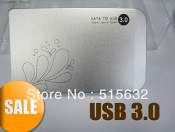 New 2.5 inch SATA USB 3.0 HDD Hard Drive Enclosure External Disk Case Silver(China (Mainland))