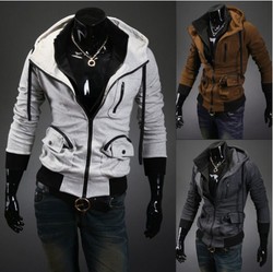 2013 hot style Assassin creed - double zipper Hoodie jacket(China (Mainland))