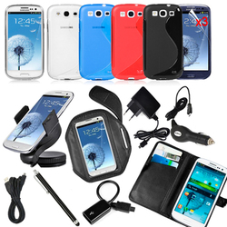 15 Accessory Gel Case Car Charger Holder Stylus for Samsung Galaxy S3 SIII i9300 Free Shipping(China (Mainland))