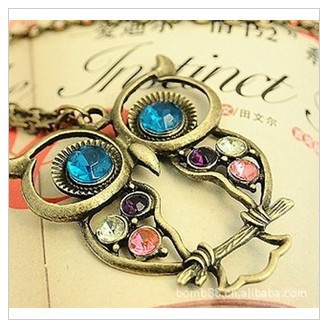 xs009 Hot Fashion Vintage Cute Owl Carved Hollow Chain Necklaces Pendants Jewelry Wholesales