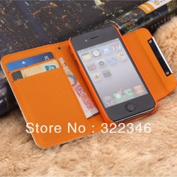 2013 New Hot-Selling Cases For Iphone4/4s mobile phone,cheap leather mobile phone case wallet For Men and women Free Shipping(China (Mainland))