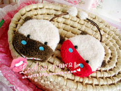 Handmade products rarr . q hot-selling lovers small dairy cow larr . plush keychain button(China (Mainland))