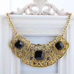 European And Unite States Hot Sale Noble Style Gold Plated Flower Pendant Necklace Choker For Queen Fashion Jewelry HS(China (Mainland))