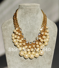 Free Shipping!3Pcs/Lot!New Design European Pearl Multilayer Luxury Short Necklace Fashionable Girl’s Costume Jewlery xl00178