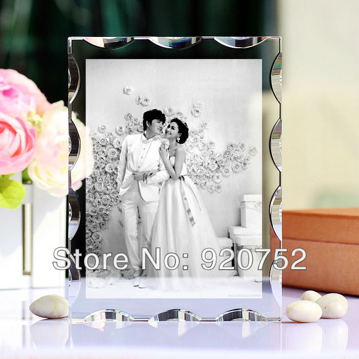 Crystal laser photo frames custom wedding gift birthday crystal gifts graduation gift crystal photo frames creative(China (Mainland))