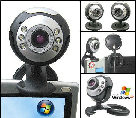Wholesale USB 6LED 10mega Web Cam PC Camera WebCam HD With Microphone For Computer PC Laptop With Retail Package Free Shipping(China (Mainland))