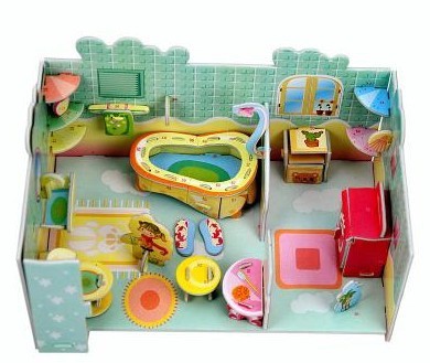 free shipping 3D household model puzzles bathroom model(China (Mainland))