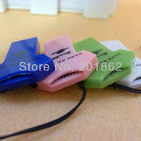 Ultra Thin USB 2.0 Micro SD SDHC T-Flash TF Mini Trans Flash Mobile Phone Memory Card Reader Writer With Retail Package