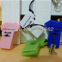 Free Shipping Single Slot USB 2.0 Micro SD SDHC T-Flash TF Mini Trans Flash Mobile Phone Memory Card Reader Adapter