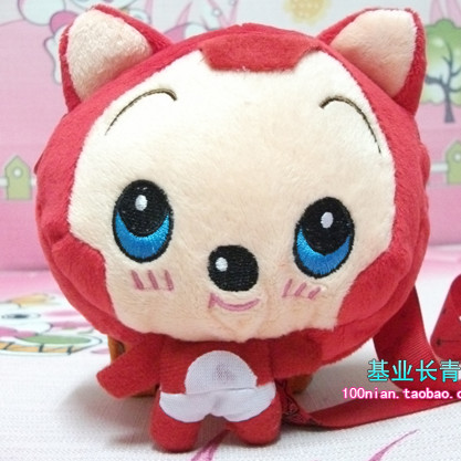 NickYard* Hyraxes fox halter-neck bag peach coin purse hyraxes plush long lanyard camera mobile phone bag(China (Mainland))