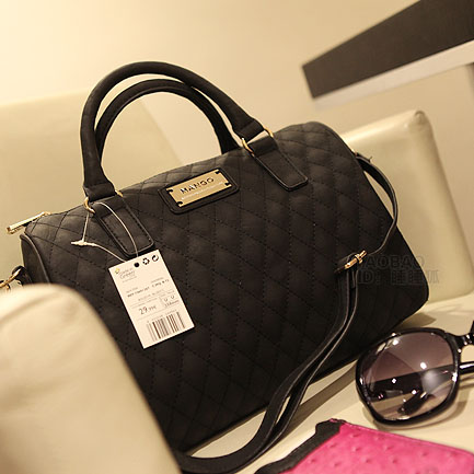 2013 fashion scrub mango black plaid pillow one shoulder cross body portable women s handbag big