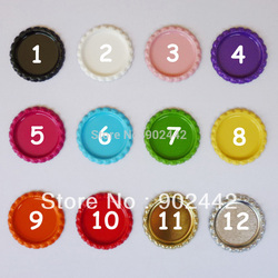 Free Shipping 1000 pcs/lot Flatten Both Side Colored Bottle Caps for Jewelry Accessories Without Hole, 7 Colors can be Chosen(China (Mainland))