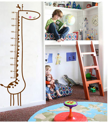 Free Shipping New Giraffe Kids Growth Chart Height Measure For Home/Kids Rooms DIY Decoration Wall Stickers