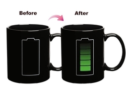Battery Color Changing Cup Amazing Ceramic Cup Coffee Cup Battery Changing Free shipping+Drop shipping(China (Mainland))