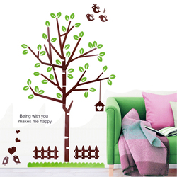 Free shipping Summer new arrival bed room/sofa wall stickers love tree vinyl wall decoration wallpaper removable(China (Mainland))