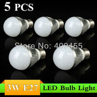 Free shipping 5 pcs/lot high power E27 3W AC85-265V energy saving Led Bubble Bulbs Lamp