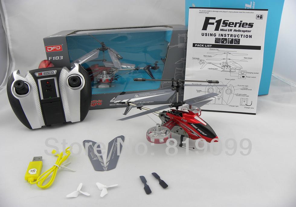 F103 Rc Helicopter 4CH 3D toys with Control Gyro Mini LED I/R Metal Model for children free shipping(China (Mainland))